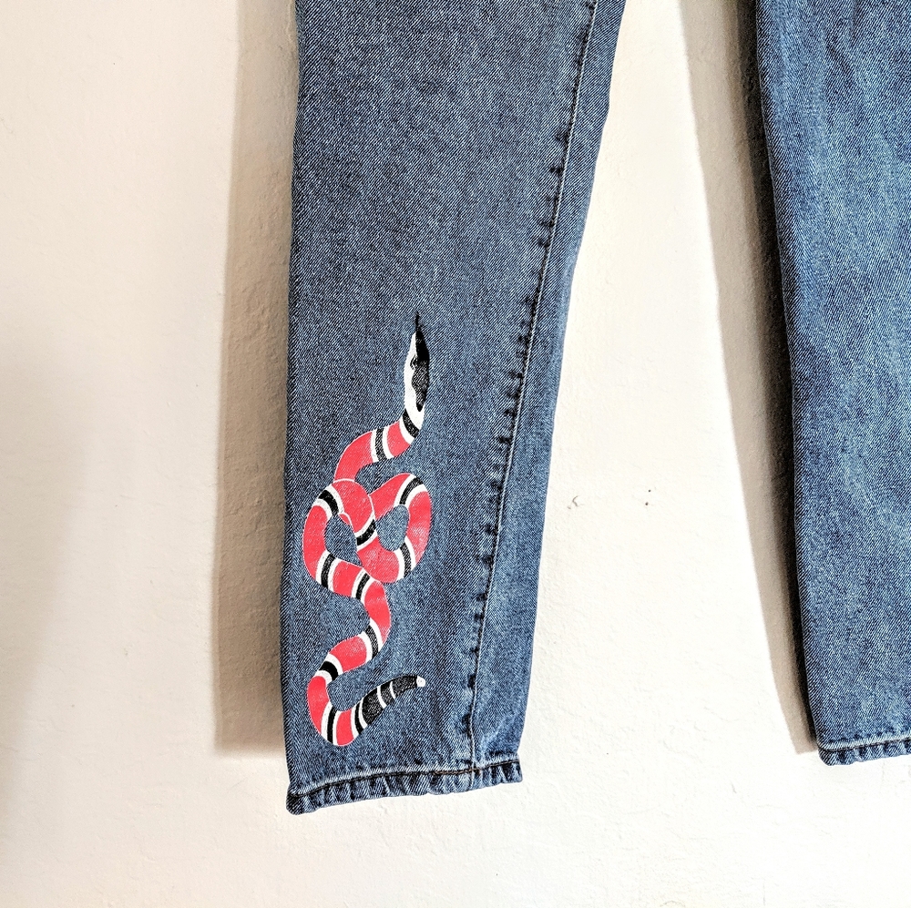 Sold! Adika Snakey Mom Jeans High Waist Vtg Snake - Picture 6 of 16